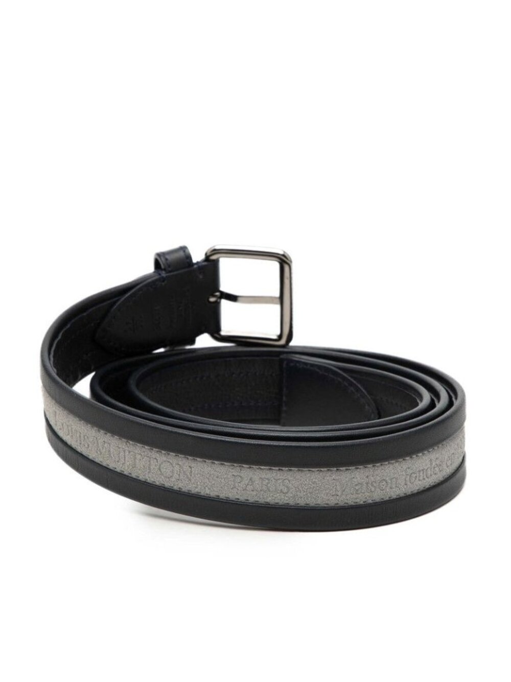Louis Vuitton 100 40 Navy Gray Leather Suede 1- Belt - Picture 3 of 7